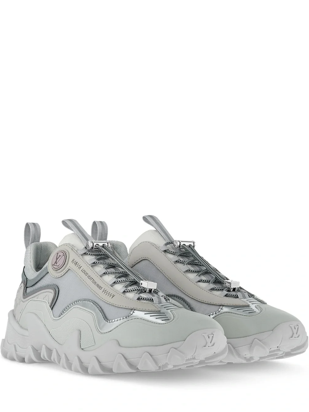 Louis Vuitton Rush Sneaker In Argent Size 7/37 Gray Silver Chunky Made In Italy